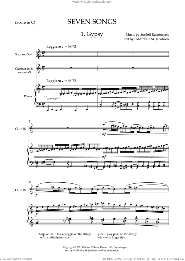 7 Sange Til Min Brors Digte (7 Songs for My Brother's Poems) sheet music for voice and piano by Sunleif Rasmussen, classical score, intermediate skill level