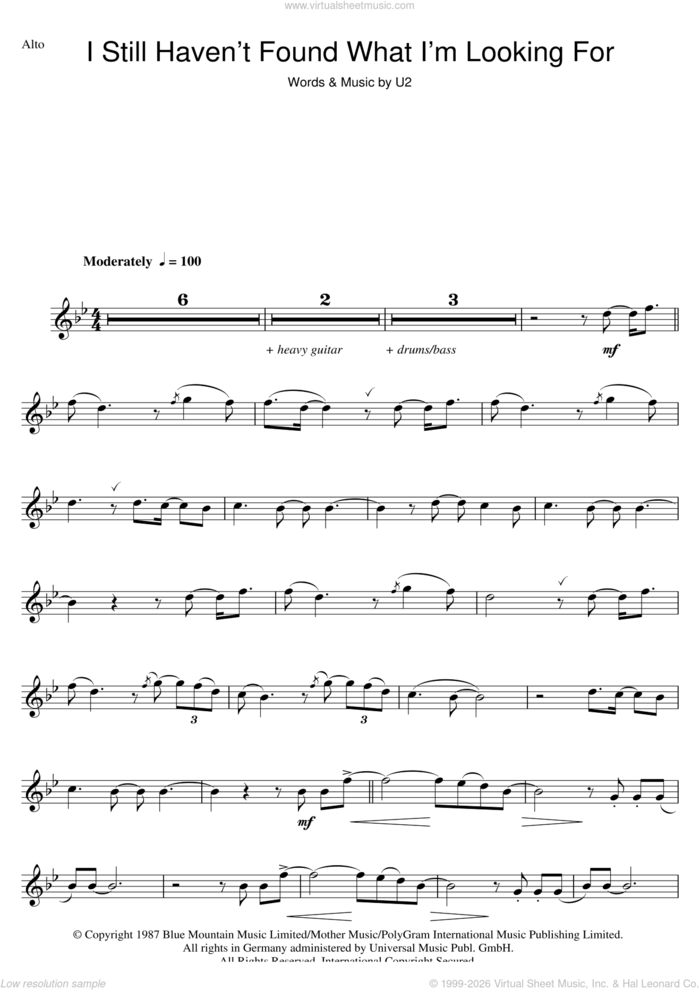 I Still Haven't Found What I'm Looking For sheet music for voice and other instruments (fake book) by U2, intermediate skill level