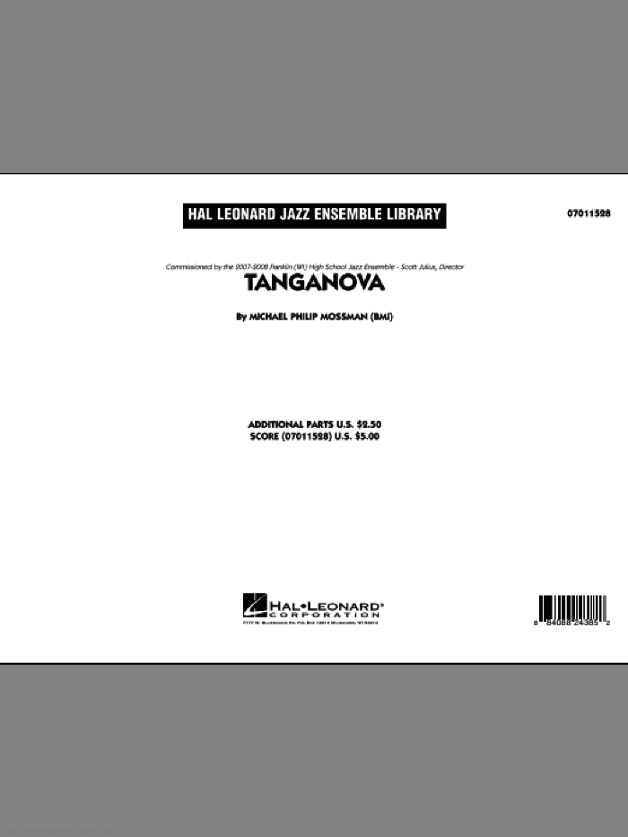 Tanganova (COMPLETE) sheet music for jazz band by Michael Philip Mossman, intermediate skill level