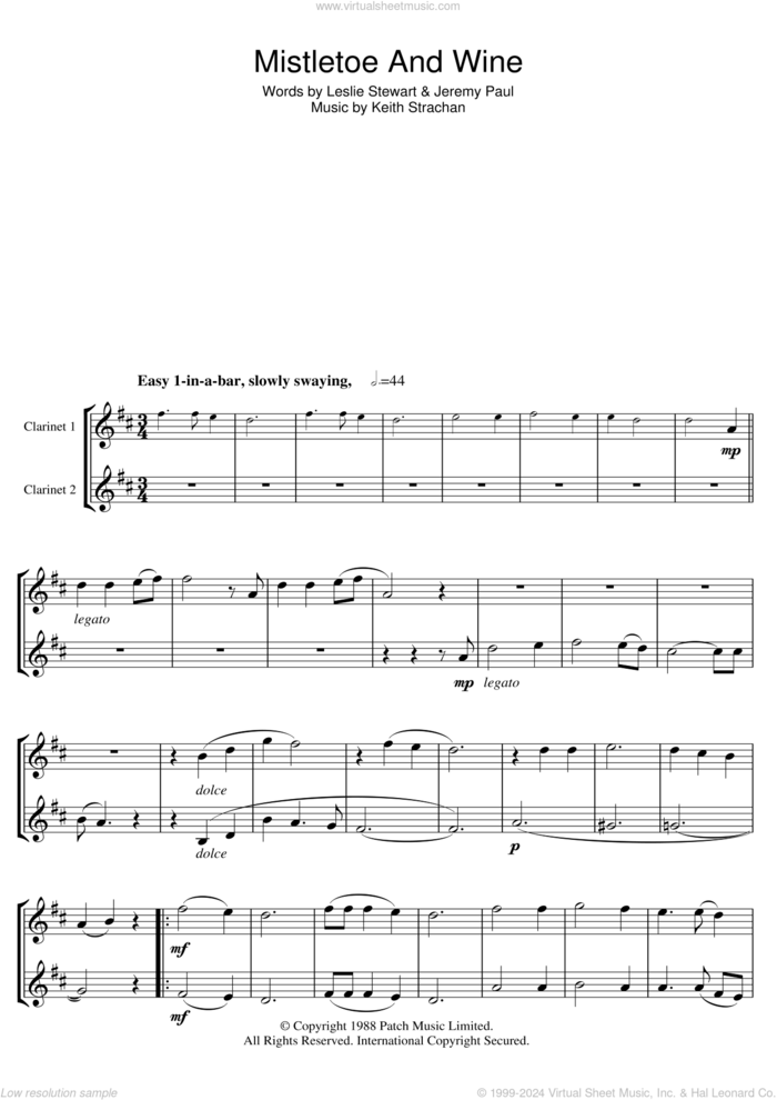 Mistletoe And Wine sheet music for voice and other instruments (fake book) by Cliff Richard, Jeremy Paul, Keith Strachan and Leslie Stewart, intermediate skill level