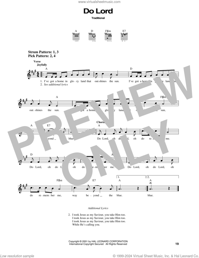 Do Lord sheet music for guitar solo (chords), easy guitar (chords)