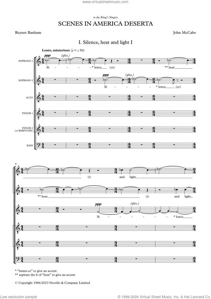 Scenes in America Deserta (SSATTB version) sheet music for choir (SSATTB) by John McCabe, classical score, intermediate skill level