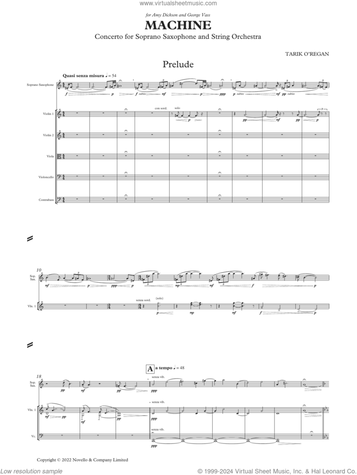 Machine sheet music for orchestra (study score) by Tarik O'Regan, classical score, intermediate skill level