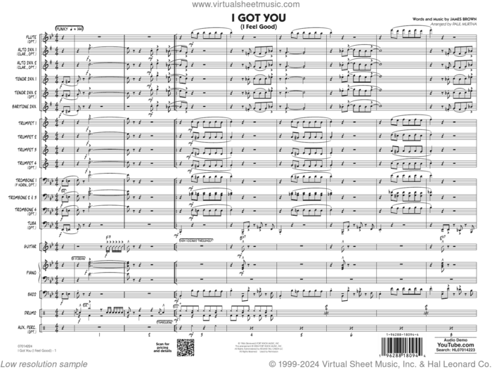 I Got You (I Feel Good) (arr. Paul Murtha) (COMPLETE) sheet music for jazz band by Paul Murtha and James Brown, intermediate skill level