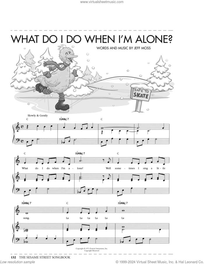 What Do I Do When I'm Alone? (from Sesame Street) sheet music for voice, piano or guitar by Jeff Moss, intermediate skill level