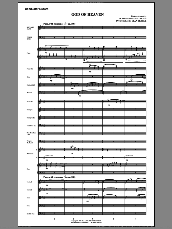 God Of Heaven (COMPLETE) sheet music for orchestra/band (Orchestra) by Heather Sorenson, intermediate skill level