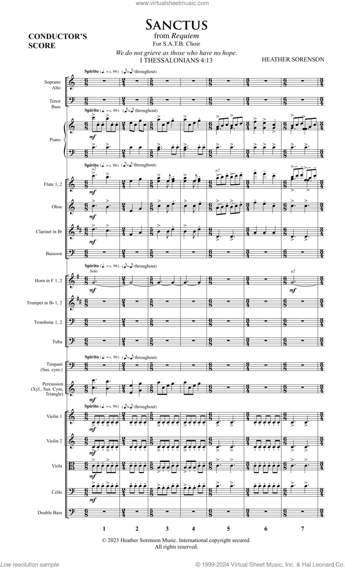 Sanctus (Orchestra) (COMPLETE) sheet music for orchestra/band (Orchestra) by Heather Sorenson and I Thessalonians 4:13, intermediate skill level