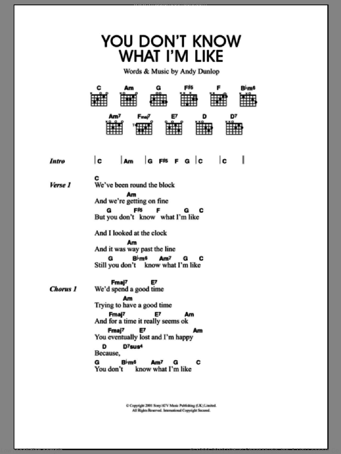 You Don't Know What I'm Like sheet music for guitar (chords) by Merle Travis and Andrew Dunlop, intermediate skill level