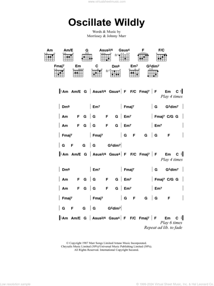 Oscillate Wildly sheet music for guitar (chords) by The Smiths, Johnny Marr and Steven Morrissey, intermediate skill level