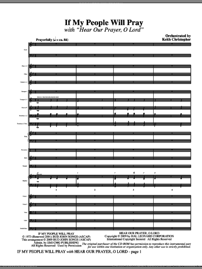 If My People Will Pray (with Hear Our Prayer, O Lord) (COMPLETE) sheet music for orchestra/band (Orchestra) by Keith Christopher and Ginny Owens, intermediate skill level