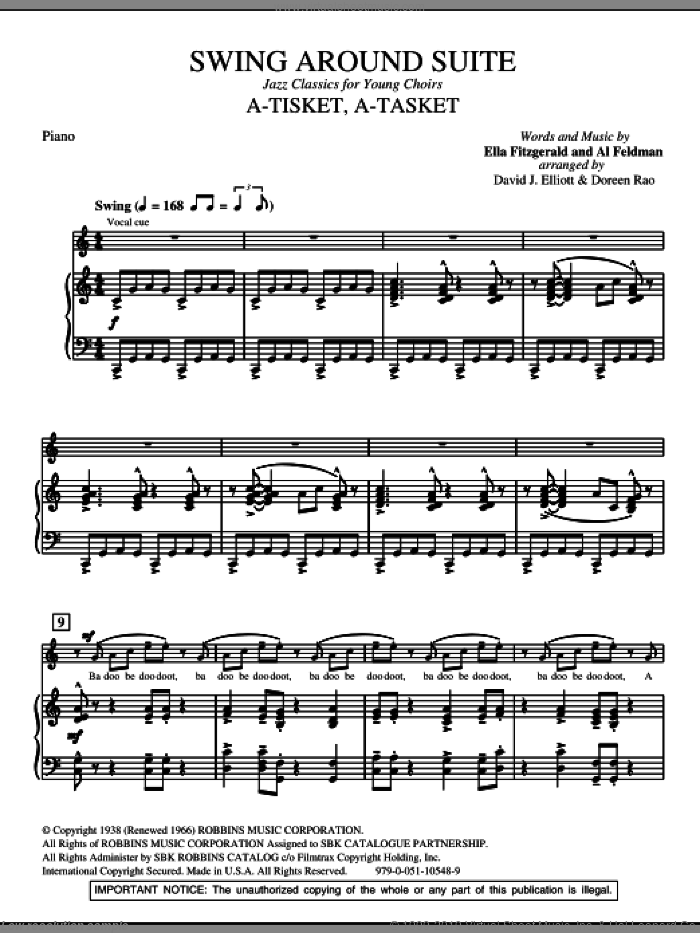 Swing Around Suite (complete set of parts) sheet music for orchestra/band by David Elliott, intermediate skill level