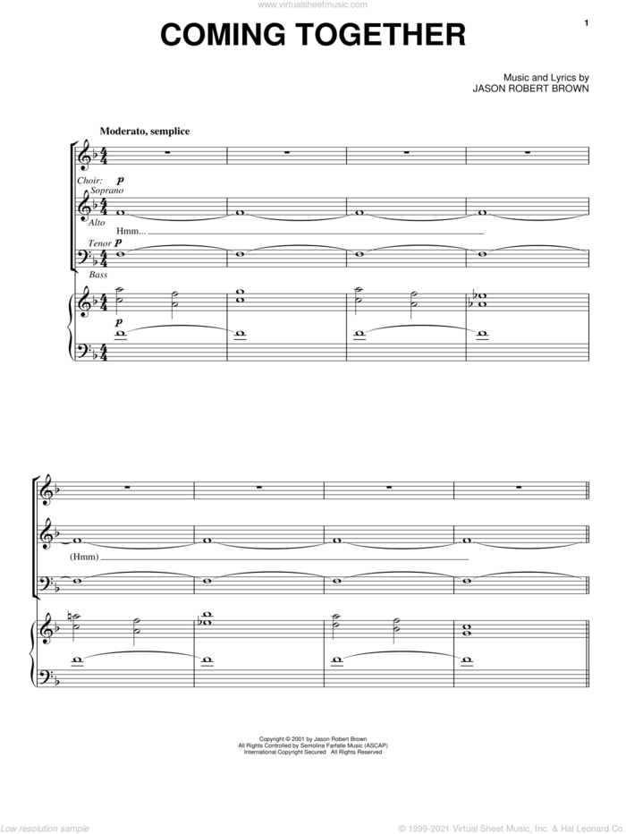 Coming Together (from Wearing Someone Else's Clothes) sheet music for voice and piano by Jason Robert Brown, intermediate skill level