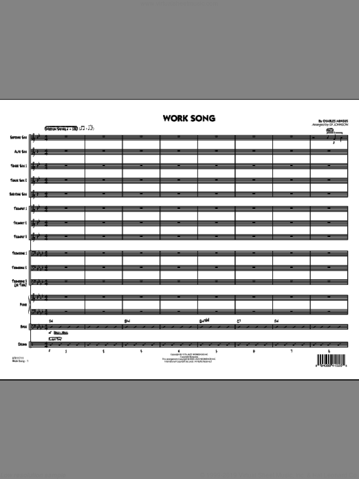 Work Song (COMPLETE) sheet music for jazz band by Charles Mingus and Sy Johnson, intermediate skill level