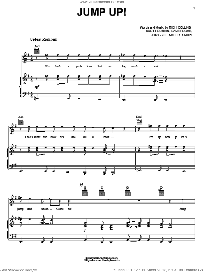 Jump Up! sheet music for voice, piano or guitar by Imagination Movers, Dave Poche, Rich Collins, Scott 'Smitty' Smith and Scott Durbin, intermediate skill level