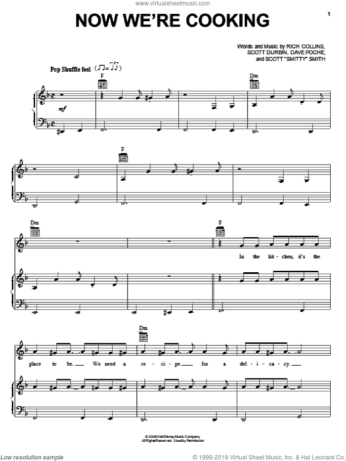 Now We're Cooking sheet music for voice, piano or guitar by Imagination Movers, Dave Poche, Rich Collins, Scott 'Smitty' Smith and Scott Durbin, intermediate skill level