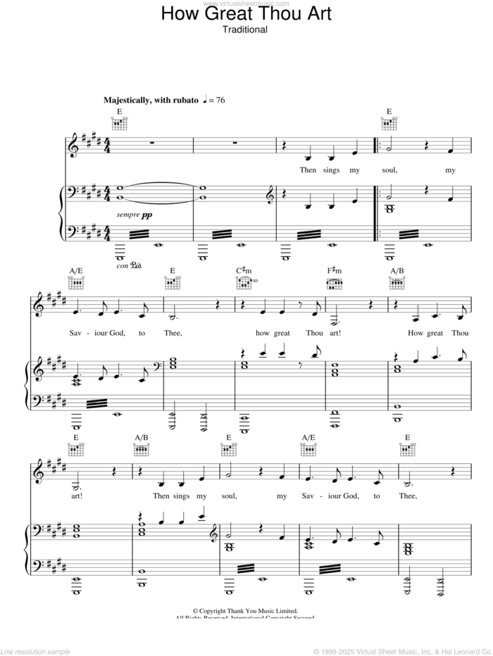 How Great Thou Art sheet music for voice, piano or guitar by Susan Boyle and Miscellaneous, intermediate skill level