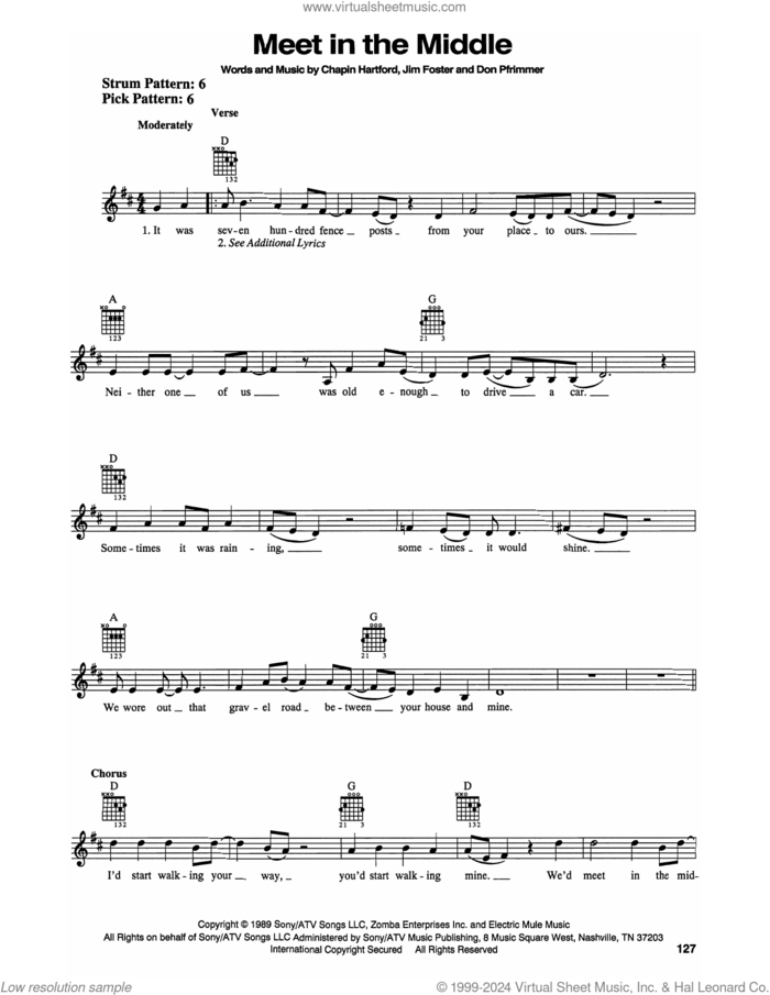 Meet In The Middle sheet music for guitar solo (chords) by Diamond Rio, Chapin Hartford, Don Pfrimmer and Jim Foster, easy guitar (chords)