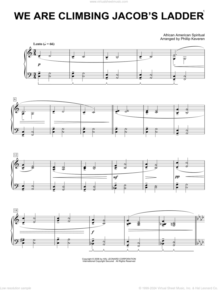 We Are Climbing Jacob's Ladder (arr. Phillip Keveren) sheet music for piano solo  and Phillip Keveren, intermediate skill level