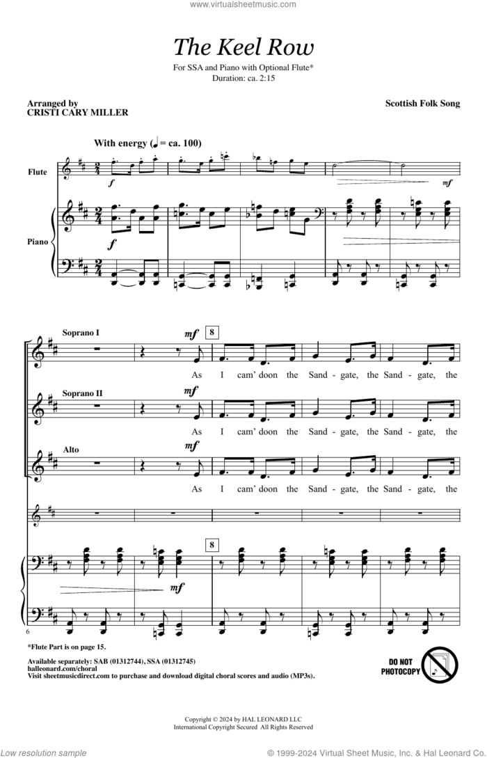 The Keel Row (arr. Cristi Cary Miller) sheet music for choir (SSA: soprano, alto) by Scottish Folk Song and Cristi Cary Miller, intermediate skill level