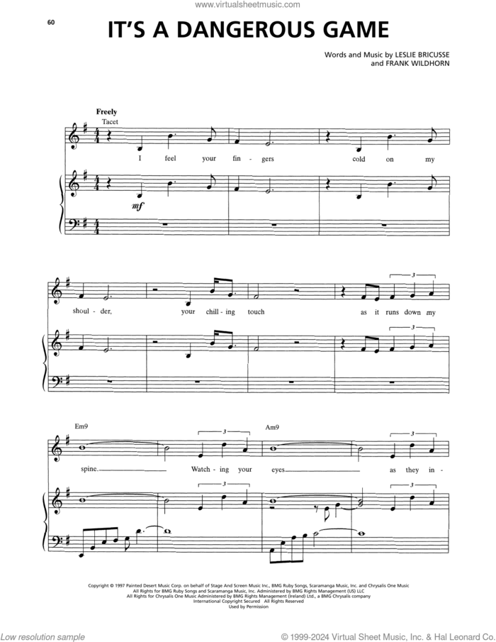 It's A Dangerous Game (from Jekyll and Hyde) (2013 Revival Version) sheet music for voice and piano by Frank Wildhorn & Leslie Bricusse, Frank Wildhorn and Leslie Bricusse, intermediate skill level