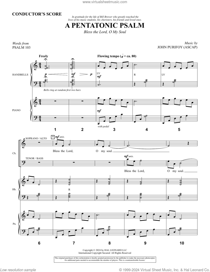 A Pentatonic Psalm (Bless The Lord, O My Soul) (COMPLETE) sheet music for orchestra/band by John Purifoy and Psalm 103, intermediate skill level