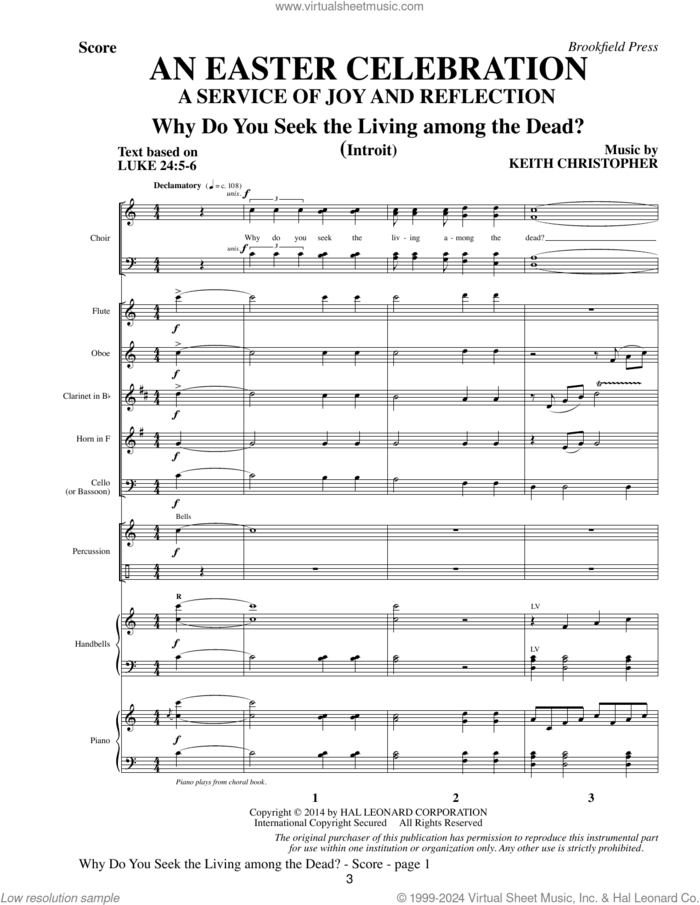 An Easter Celebration (COMPLETE) sheet music for orchestra/band by Keith Christopher, Frances R. Havergal and Henry A. Cesar Malan, intermediate skill level