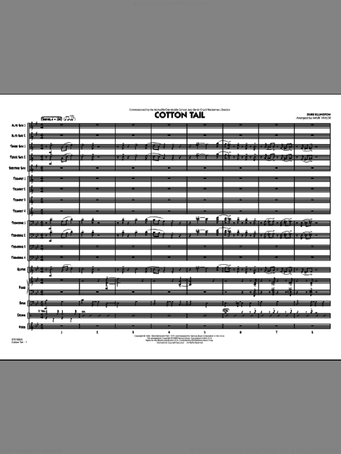 Cotton Tail (COMPLETE) sheet music for jazz band by Duke Ellington and Mark Taylor, intermediate skill level