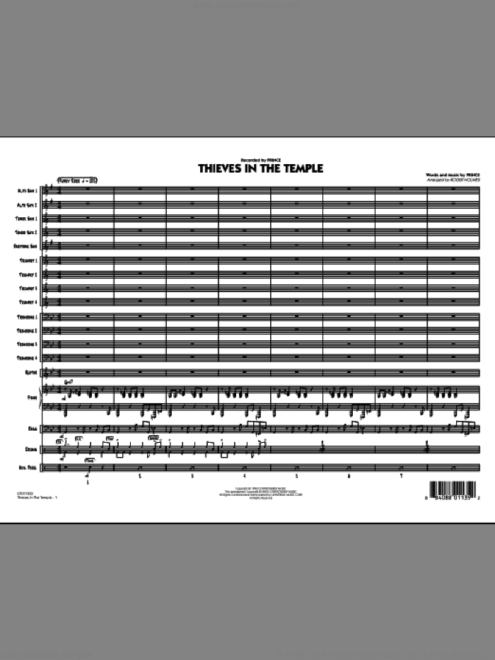 Thieves In The Temple (COMPLETE) sheet music for jazz band by Prince and Roger Holmes, intermediate skill level