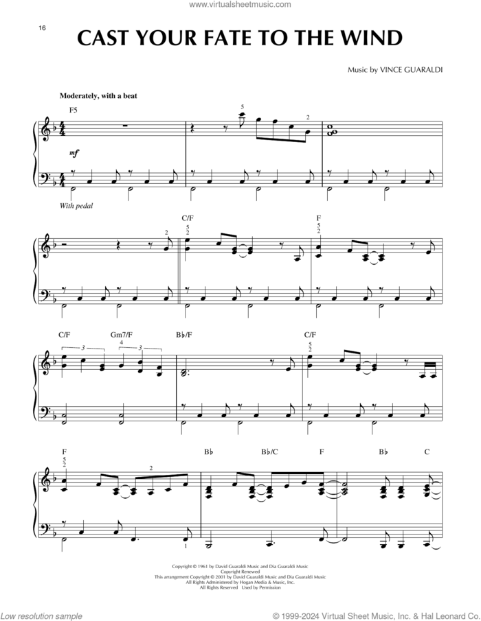 Cast Your Fate To The Wind (arr. Brent Edstrom) [Jazz version] sheet music for piano solo by Vince Guaraldi, Brent Edstrom, David Benoit and Sounds Orchestral, intermediate skill level