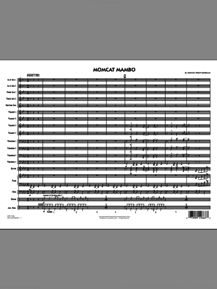 Momcat Mambo (COMPLETE) sheet music for jazz band by Michael Philip Mossman, intermediate skill level