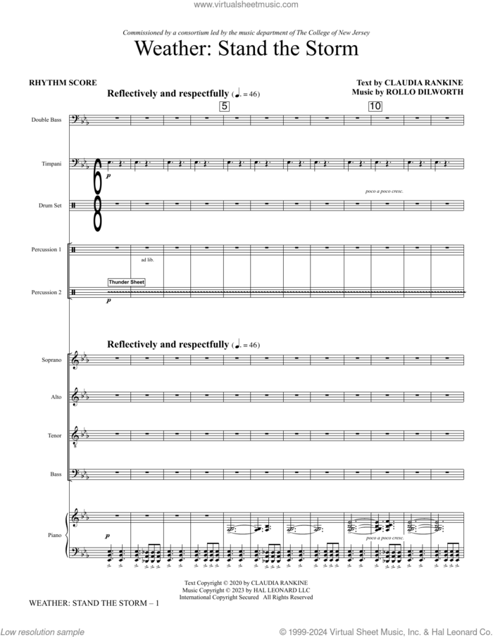 Weather: Stand The Storm (Rhythm Ensemble) (COMPLETE) sheet music for orchestra/band by Rollo Dilworth and Claudia Rankine, intermediate skill level