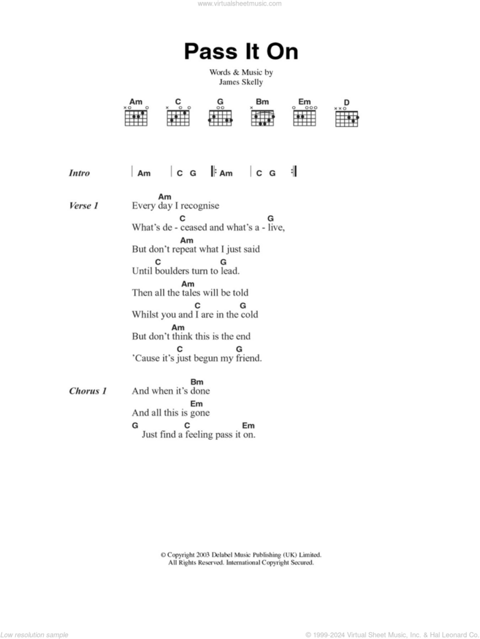 Pass It On sheet music for guitar (chords) by The Coral and James Skelly, intermediate skill level