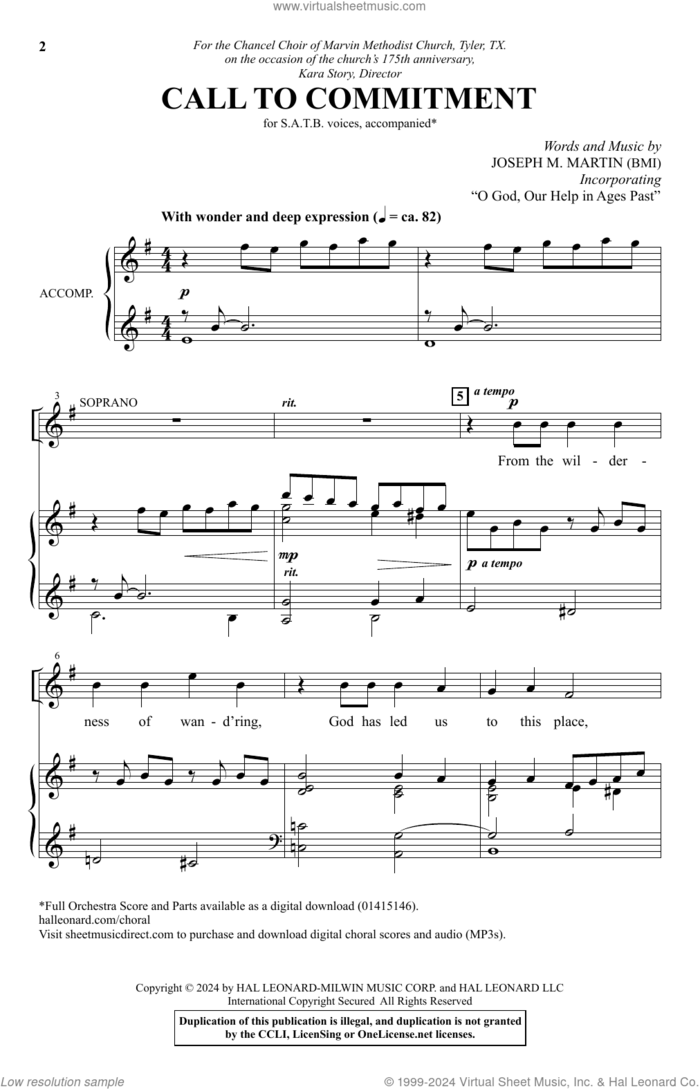 Call To Commitment sheet music for choir (SATB: soprano, alto, tenor, bass) by Joseph M. Martin, intermediate skill level