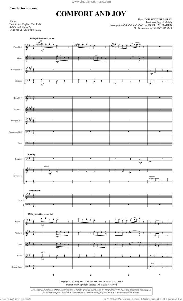 Comfort And Joy (Full Orchestra) (COMPLETE) sheet music for orchestra/band (Orchestra) by Joseph M. Martin and Miscellaneous, intermediate skill level