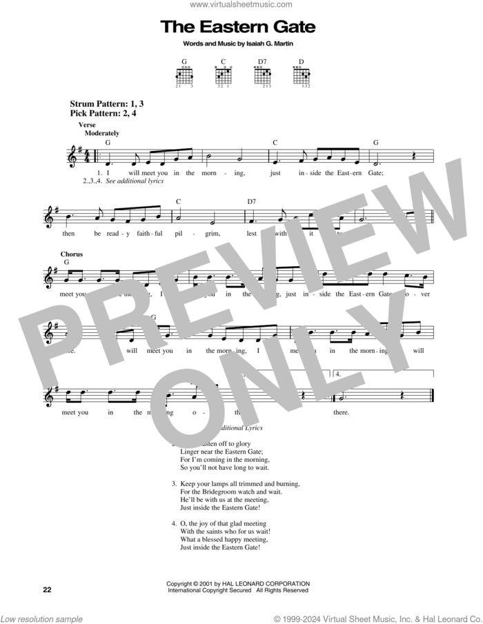 The Eastern Gate sheet music for guitar solo (chords) by Isaiah G. Martin, easy guitar (chords)