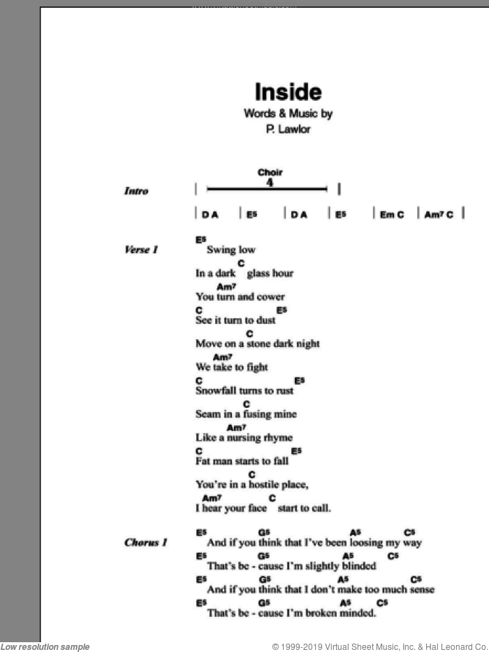 Inside sheet music for guitar (chords) by Stiltskin and Peter Lawlor, intermediate skill level