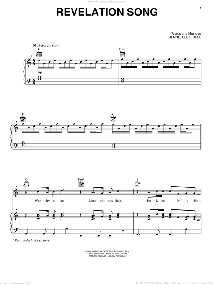 Revelation Song (Big Note Piano) - Print Sheet Music Now