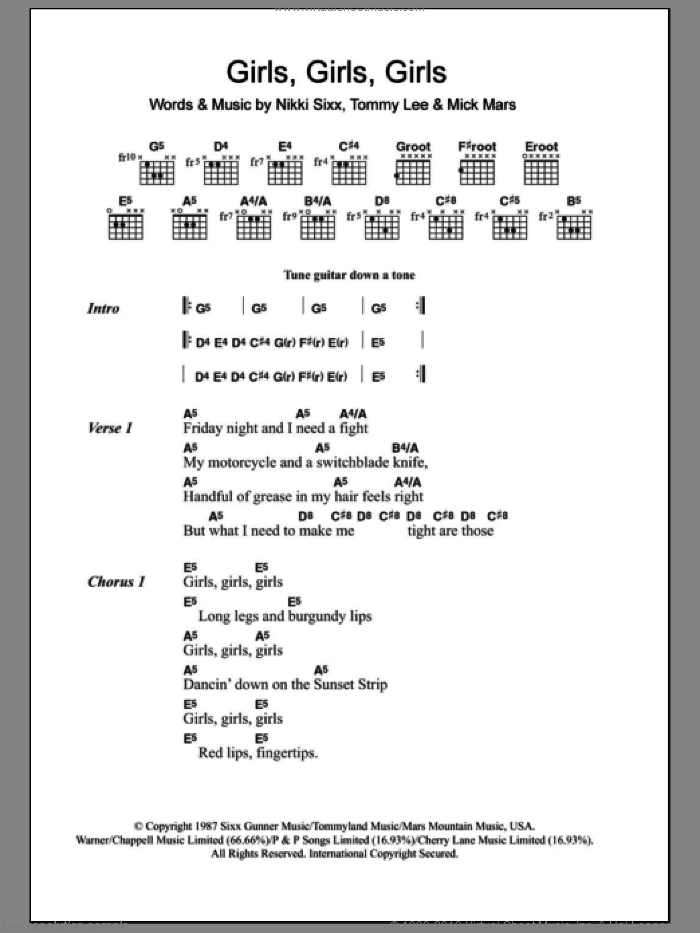 MOTLEY CRUE - COMPLETE (45 SONGS) - GUITAR TAB (ELECTRONIC