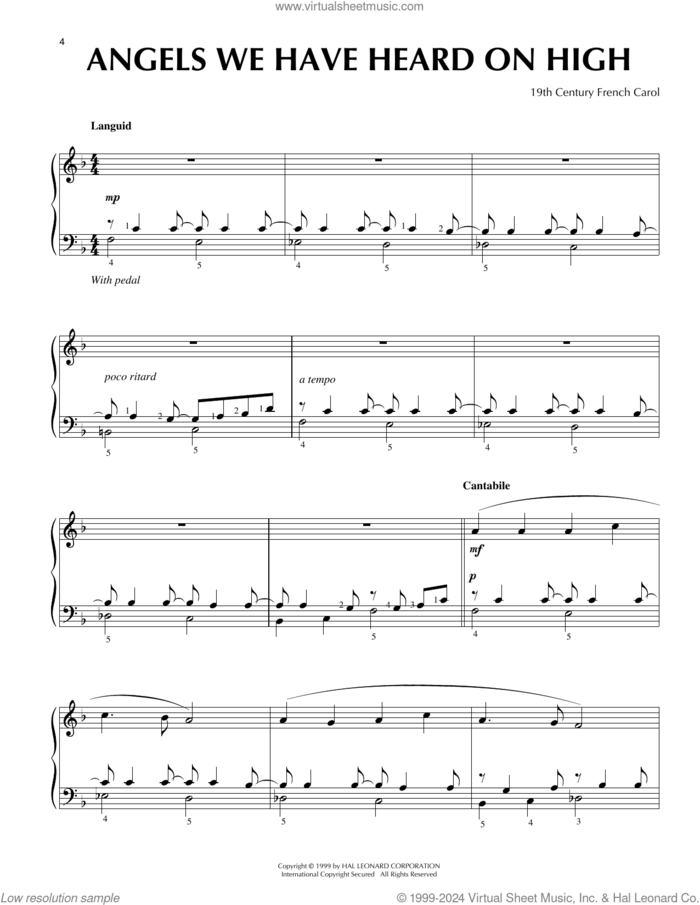 Angels We Have Heard On High [Jazz version] (arr. Frank Mantooth) sheet music for piano solo , Frank Mantooth and James Chadwick, intermediate skill level