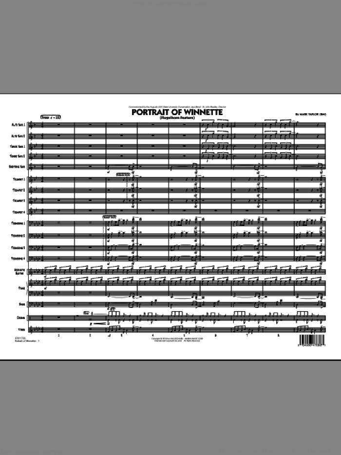 Portrait Of Winnette (COMPLETE) sheet music for jazz band by Mark Taylor, intermediate skill level