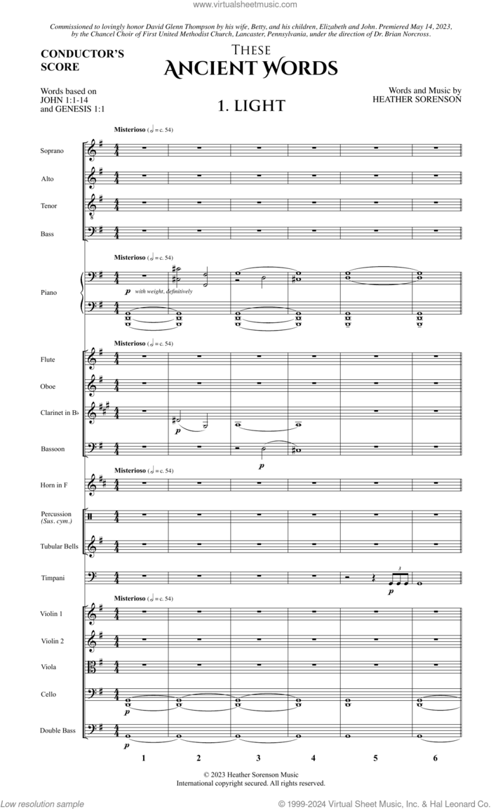 These Ancient Words (COMPLETE) sheet music for orchestra/band by Heather Sorenson, intermediate skill level