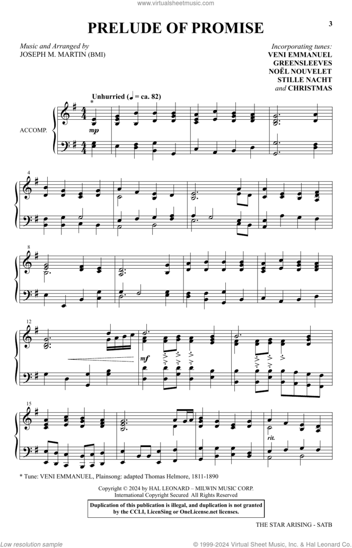 The Star Arising: A Cantata For Christmas sheet music for choir (SATB: soprano, alto, tenor, bass) by Joseph M. Martin, intermediate skill level
