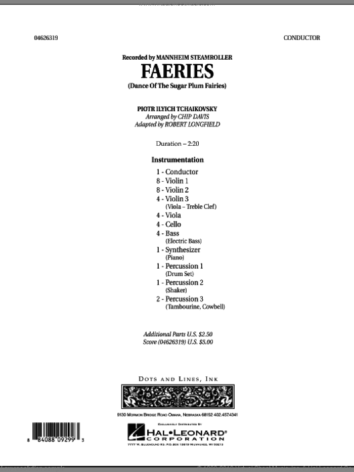 Faeries (from The Nutcracker) (COMPLETE) sheet music for orchestra by Pyotr Ilyich Tchaikovsky, Chip Davis, Mannheim Steamroller and Robert Longfield, classical score, intermediate skill level