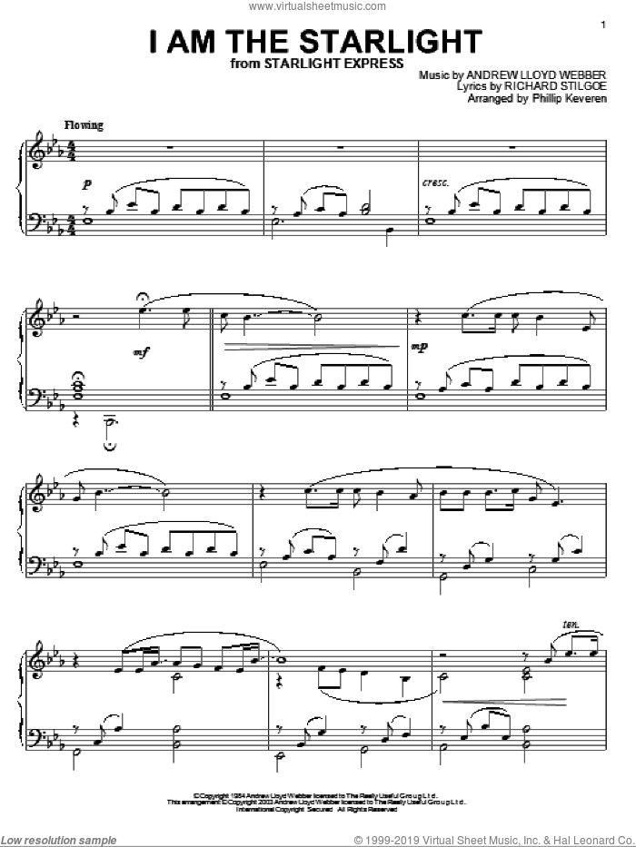 I Am The Starlight (arr. Phillip Keveren) sheet music for piano solo by Andrew Lloyd Webber, Phillip Keveren and Richard Stilgoe, intermediate skill level