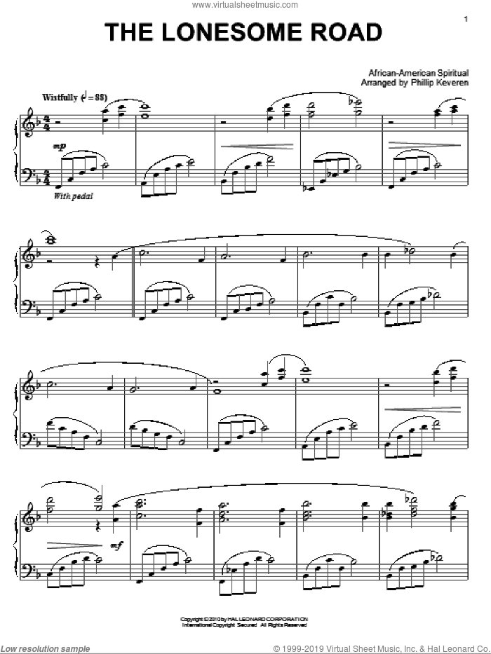 The Lonesome Road (arr. Phillip Keveren) sheet music for piano solo  and Phillip Keveren, intermediate skill level
