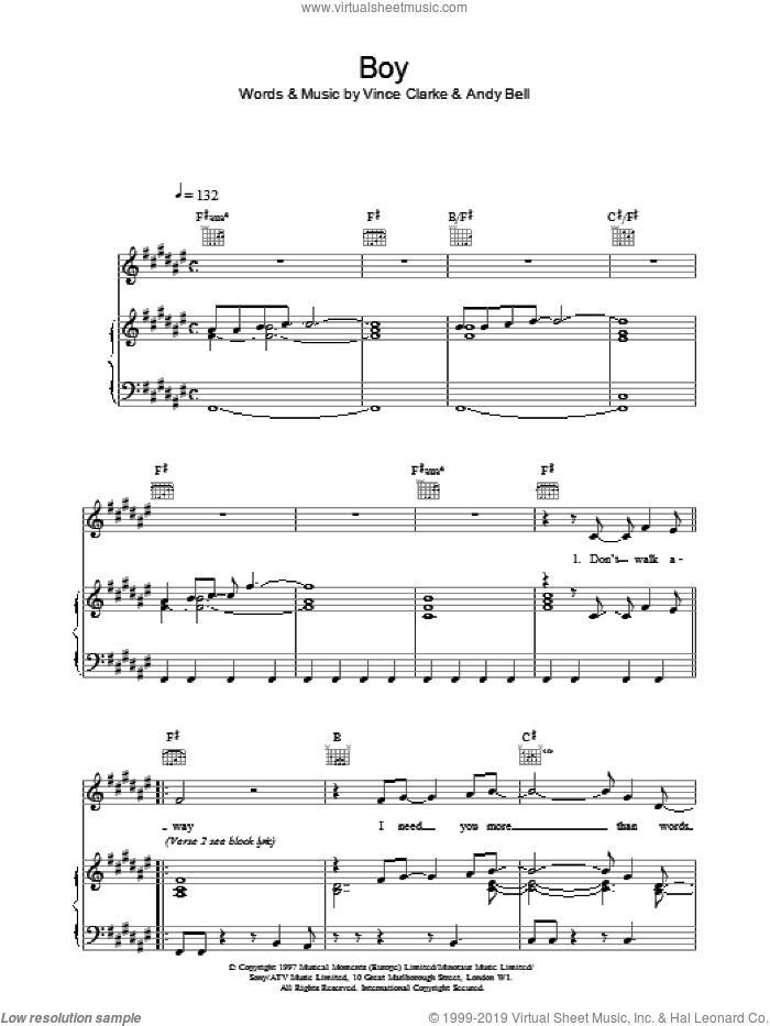 Reach Out sheet music for voice, piano or guitar by Erasure, Andy Bell, Bell,Andy and Vince Clarke, intermediate skill level