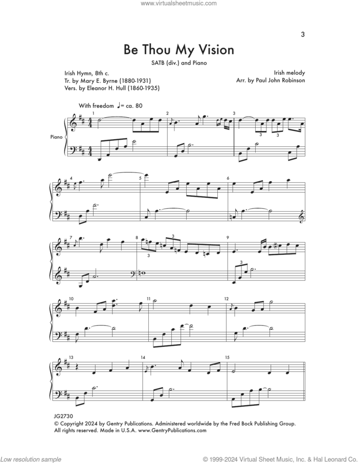 Be Thou My Vision sheet music for choir (SATB Divisi) by Paul John Robinson, intermediate skill level