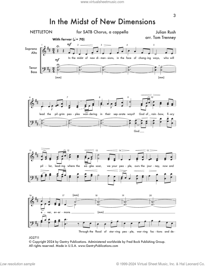 In The Midst Of New Dimensions sheet music for choir (SATB: soprano, alto, tenor, bass) by Tom Trenney and Julian Rush, intermediate skill level