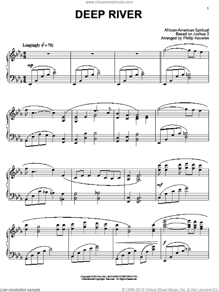 Deep River (arr. Phillip Keveren) sheet music for piano solo  and Phillip Keveren, intermediate skill level