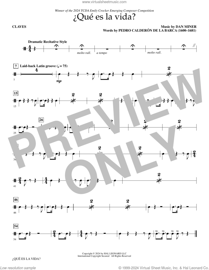 AQue Es La Vida? (complete set of parts) sheet music for orchestra/band by Dan Miner and Pedro Calderon, intermediate skill level